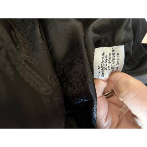 Paisley & Grey Black Plaid & Satin Shawl Collar Single Button Blazer - Picture 5 of 9